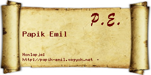 Papik Emil névjegykártya