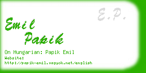 emil papik business card